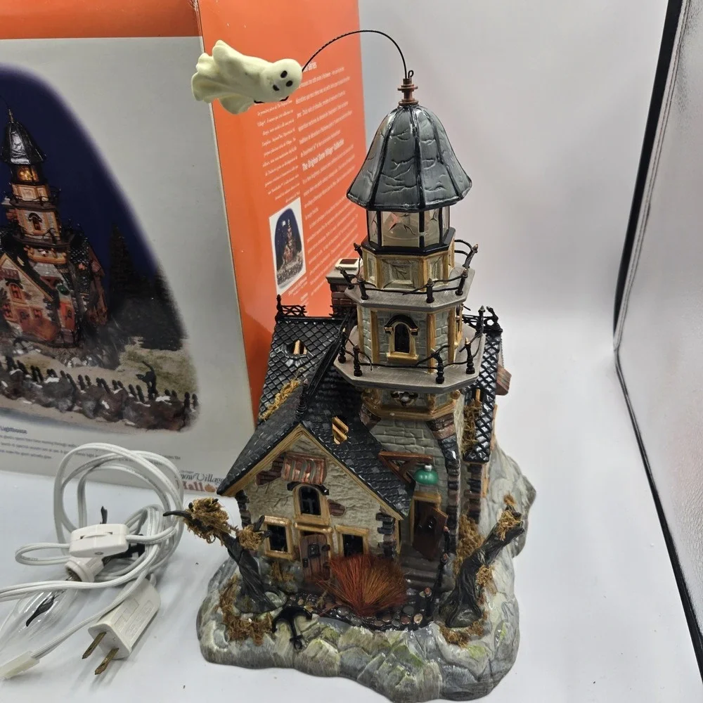 Dept 56 Halloween Village Shipwreck Lighthouse Electronic Lights Works 55088 NOS